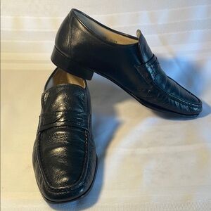 Baker Benjes Classic Black Leather Men's Loafers